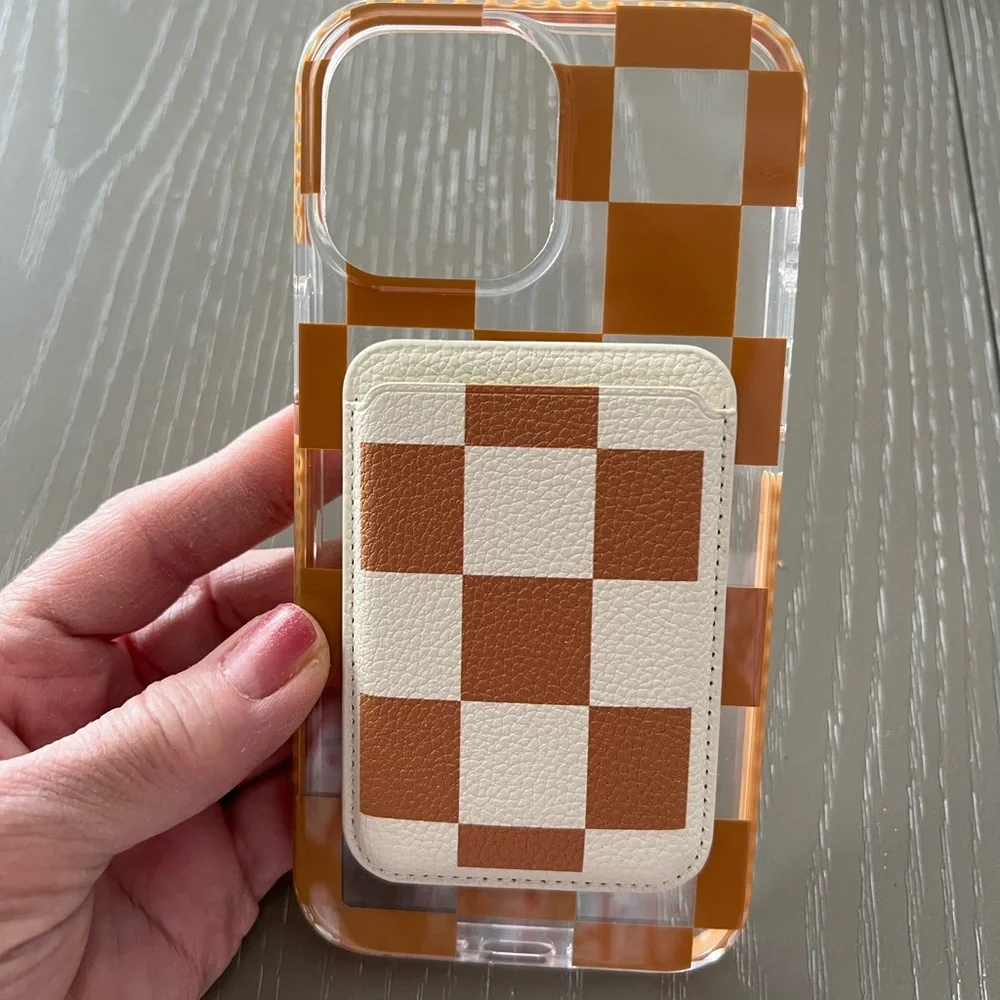 iPhone 13 Pro Max Checkered Phone Cover with 3D Design. Like new!